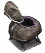 Amethyst Jewelry Box Geode On Stand - Gorgeous #94323-4
